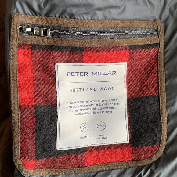 Peter Millar Crown Shetland Wool Plaid Zip Vest size medium - Picture 2 of 7